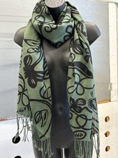 Scarf, Wool, Tivoli of Ireland, Green And Black Abstract Print
