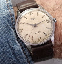 LOVELY LARGE VINTAGE SMITHS EVEREST GENTS WATCH - 35mm STEEL CASE