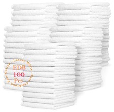 100X White Face Cloths Towels Flannels 100% Cotton Bulk Hotel Quality Soft Towel