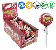 Zed Candy SOUR CHERRY FLAVOUR JUMBO JAWBREAKERS ON A STICK VEGAN Sweets Gum