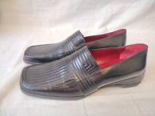 Marco Moreo Italian Leather Black Loafers Size 39 VGC