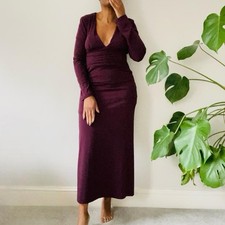 Zara Burgundy Draped Maxi