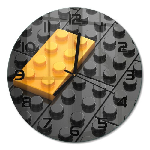 Round glass wall clock silent - round,