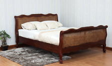 Louis French Rattan Bed Frame | Cane Bed | Solid Mahogany 4'6" 5' 6' NEW B007