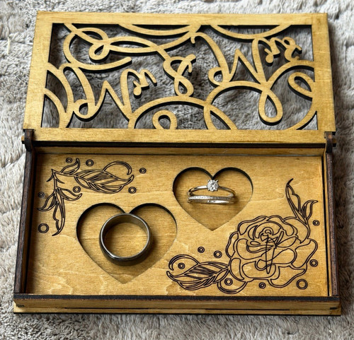 Wooden mrs engraved - &,