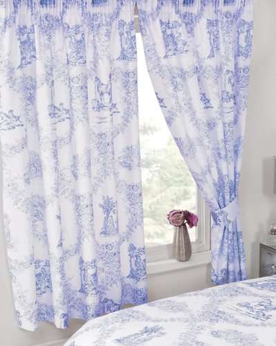 Toile jouy blue curtains - de,