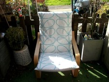 Handmade COVER for IKEA ALME poang chair @ ORLA KIELY  L DUCK EGG LINEAR STEMS 2