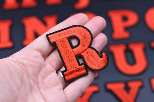 Red letter patches - red, embroidered