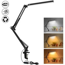 LED Desk Lamp Swing Arm Clamp Folding Dimmable Adjustable Brightness Light Mode