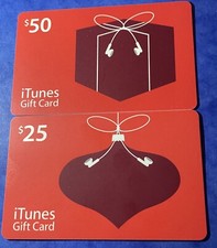 2006 USA iTunes Gift Cards (For iPods) - (Christmas) $50 and $25 Collectors Set