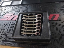 Snap On 7-Pc Metric Flank Drive® Stubby Ratcheting Spanner Set 8-14mm OXKRM707