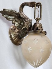 Antique Brass Swan Wall Sconce