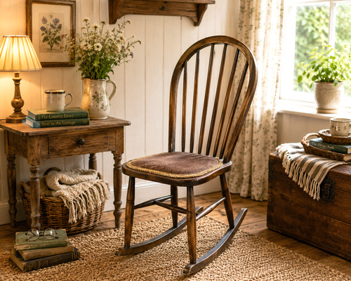 Vintage oak rocking - vintage,