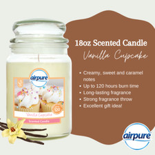 AIRPURE CANDLE VANILLA CUPCAKE 510g UPTO 120hr BURN TIME