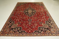 Large Handmade Wool Rug Traditional Medallion Vintage Oriental Carpet 338x231 Cm