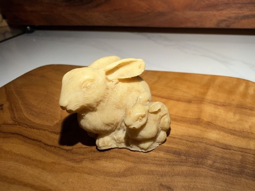 Faux resin rabbit baby - resin,