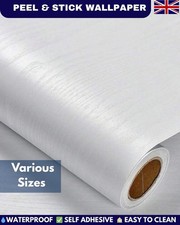 White Wood Effect Vinyl Wrap Self Adhesive Worktop Cupboard Cover Film Roll