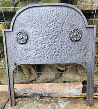 Antique cast iron fire back