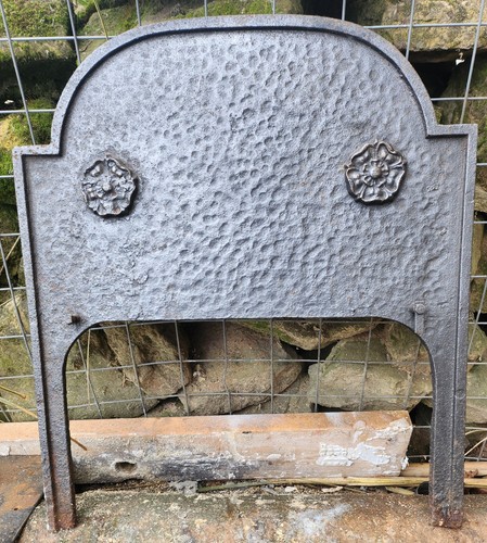 Antique cast iron fire - , back