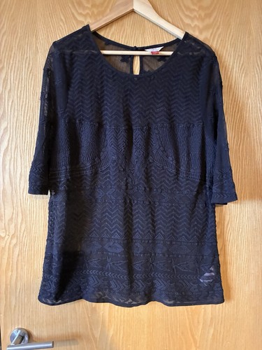 Mesh style top black - top, patterned