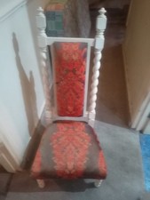 A white Victorian `prie-dieu' prayer chair with barley twist column sides