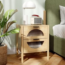 Bamboo Bedside Table 2 Storage