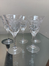 Royal Brierley Fuchsia Sherry/Port/Small Wine Glasses. Set of 5.