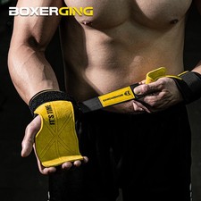 Cowhide Gym Gloves Grips Anti