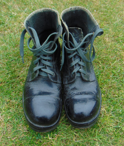 British army black ammo boots - british,
