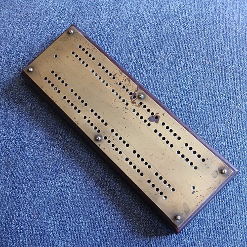 Vintage brass wood - brass, cribbage