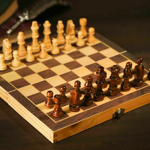 Wooden chess set - wooden,