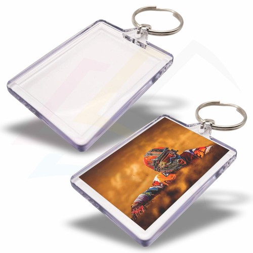 Clear empty acrylic keyring - clear,
