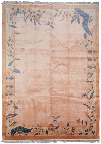 Rare vintage art deco rug - vintage, silk
