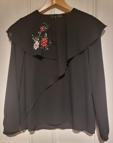 Zara woman black double frill - zara,