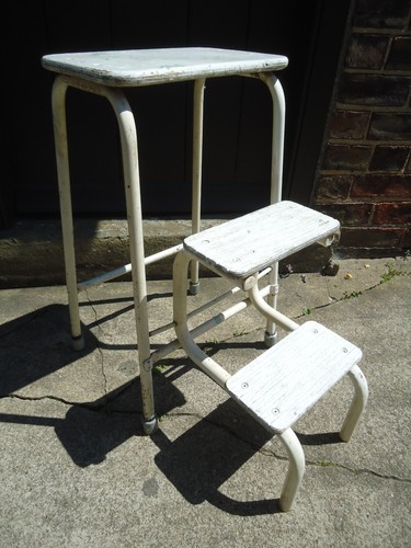 Vintage folding metal step - vintage,