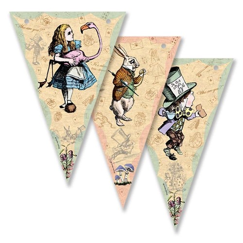 Alice wonderland bunting - wonderland,