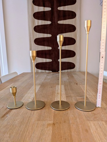 30x gold metal taper candle - taper,