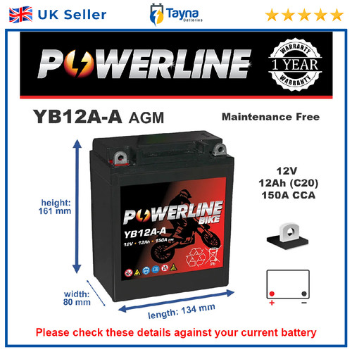 Yb12a agm powerline - yb12a-a,