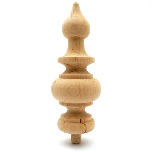 Long case wooden clock finial - case,