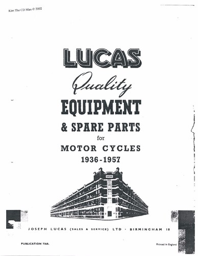 Lucas parts manual book - book, chater