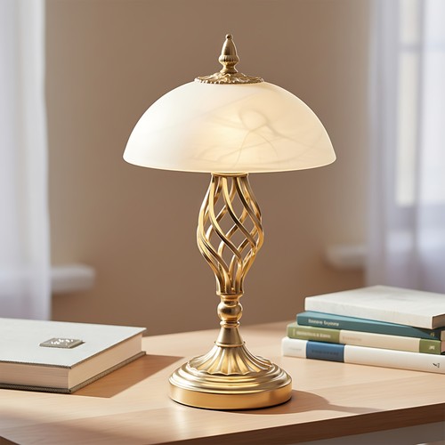 Gold twist base table - table, lamp