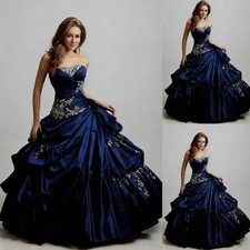 Navy Blue Satin Wedding