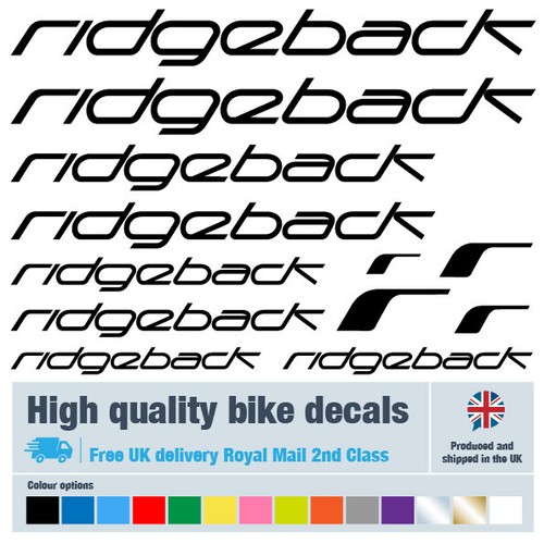 Ridgeback bike decals labels