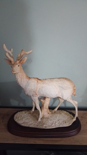 White stag ornament statue - ornament,