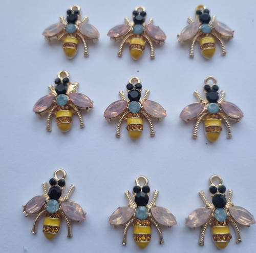 9pcs bee crystal rhinestone - 9pcs,