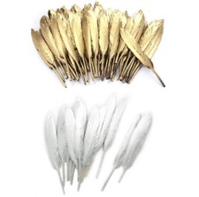Gold & Silver Goose Feathers