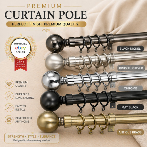 Curtain pole extendable - pole,