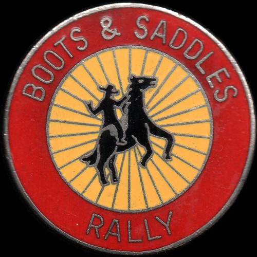 Boots saddles rally pin - boots,