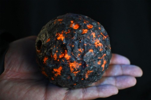 Natural yooperlite moon - moon, sphere