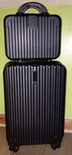 2 Piece Luggage Set 20” Carry on Suitcase & 14” Cosmetic Case Black New Unused